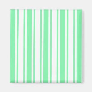 Pastel green and white candy stripes magnet