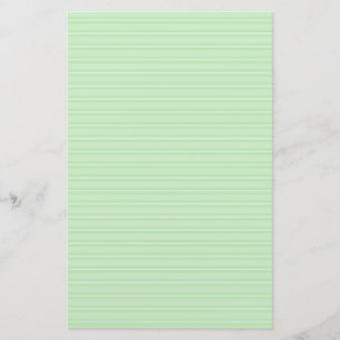 Pastel Green and White Striped Stationery Paper