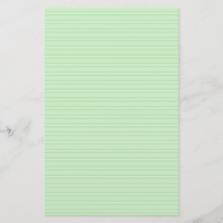 Pastel Green and White Striped Stationery Paper