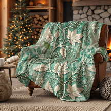 Pastel Green Beige Vintage Botanical Pattern