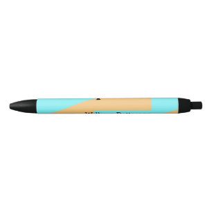 Pastel green blue add name monogram letter title black ink pen