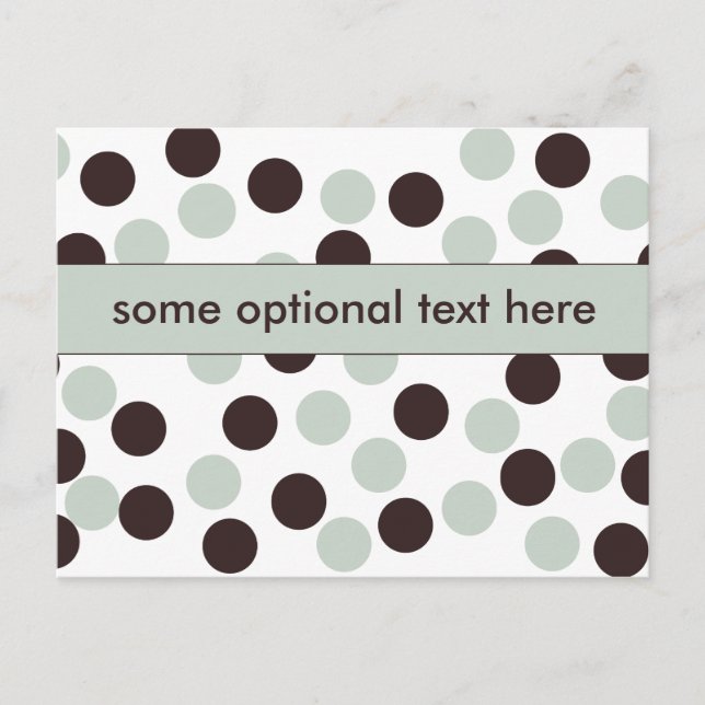 pastel green & brown polka dot postcard (Front)