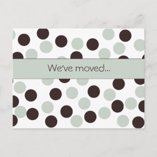 pastel green & brown polka dot postcard
