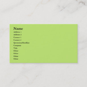 pastel green business card