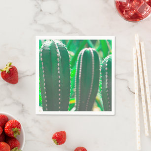 Pastel Green cactus plant leaves pastel Napkin