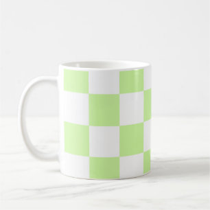 Pastel Green Chequered Gingham Pattern Coffee Mug