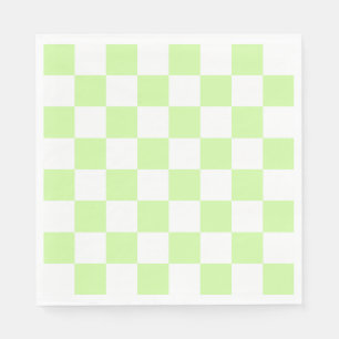 Pastel Green Chequered Gingham Pattern Napkin