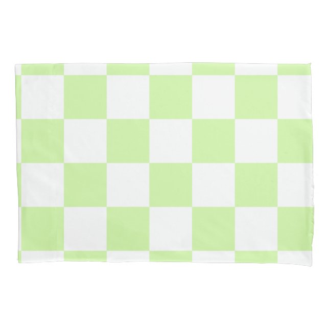 Pastel Green Chequered Gingham Pattern Pillowcase (Front)