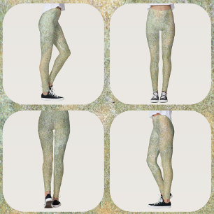 Pastel Green Cream Beige Natural Sandstone Leggings