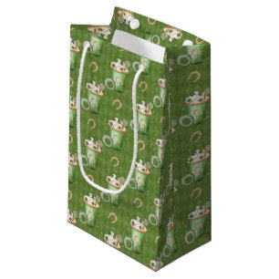 PASTEL GREEN & CREAM IRISH BEVERAGES SMALL GIFT BAG