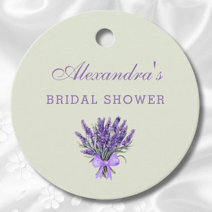 Pastel Green Floral Bow Lavender Bridal Shower Favour Tags