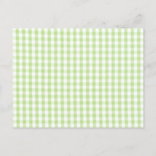 Pastel Green Gingham pattern Postcard