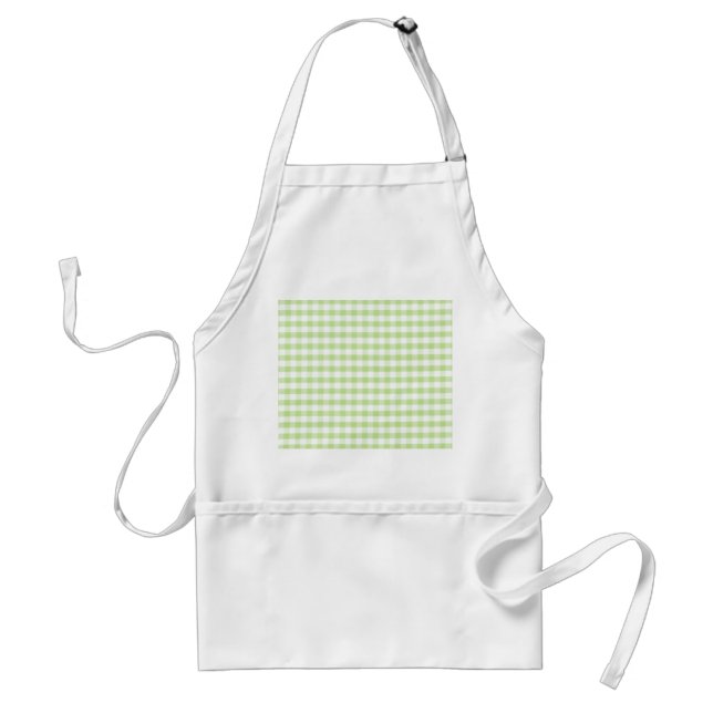 Pastel Green Gingham pattern Standard Apron (Front)