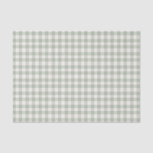 Pastel green gingham pattern tissue paper
