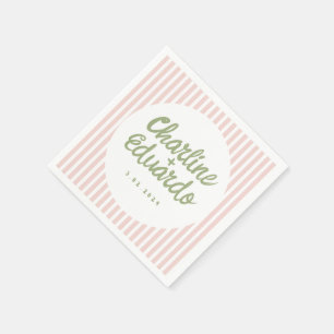 Pastel Green Handwriting Retro Wedding Napkins