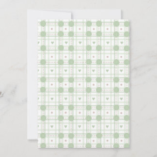 Pastel Green Heart Plaid Baby Shower Invitation