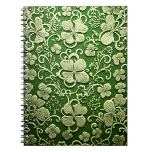 PASTEL GREEN INTRICATE LACE LOOK IRISH PATTERN NOTEBOOK