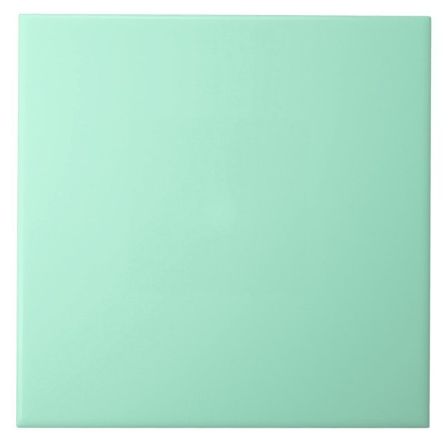 Pastel Green Mint Solid Colour Minimalist Tile (Front)