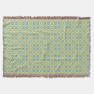 Pastel Green Moroccan Lattice Geometric Pattern Throw Blanket