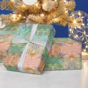 Pastel Green & Orange Wrapping Paper