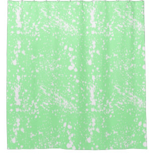 Pastel Green Paint Splatter Shower Curtain