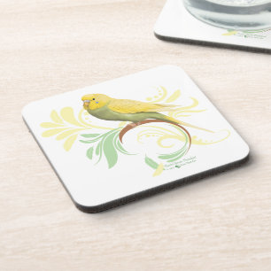 Pastel Green Parakeet Coaster