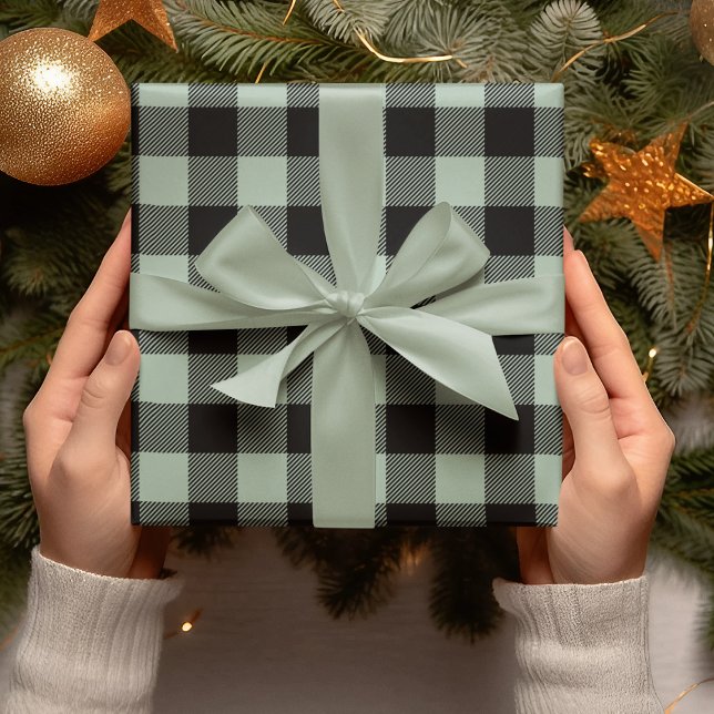 Pastel Green Plaid Christmas Wrapping Paper (Creator Uploaded)
