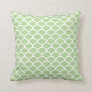 Pastel Green Scallop Pattern Cushion