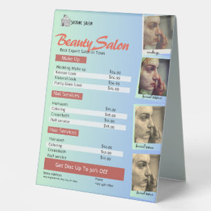 Pastel Green Sky Blue Salon Price List