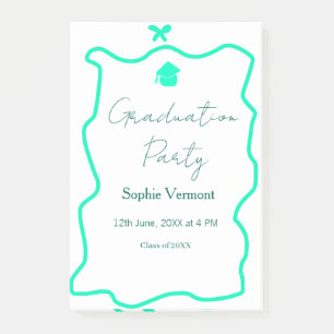 pastel green spanish border bow graduation party post-it notes