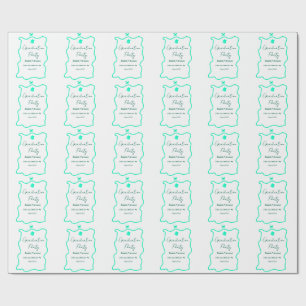pastel green spanish border bow graduation party  wrapping paper