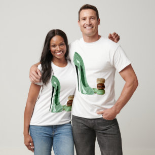 Pastel Green Stiletto Shoe and French Macaroons Ar T-Shirt