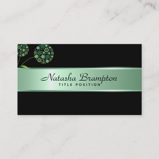 Pastel Green Stripe Business Card (Front)