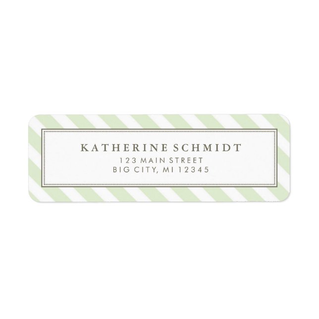 Pastel Green Stripes - Return Address Labels (Front)