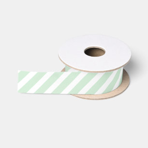 Pastel Green Stripes Satin Ribbon