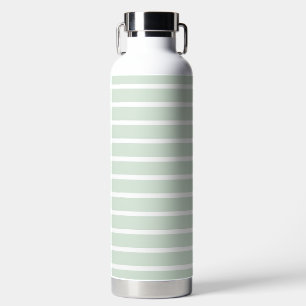 Pastel Green Stripes Water Bottle