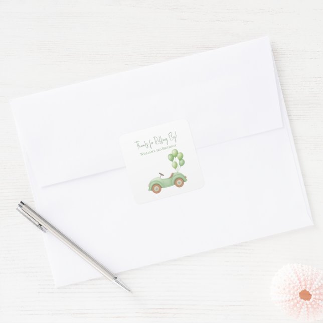 Pastel Green Stroller & Balloon Sticker (Envelope)