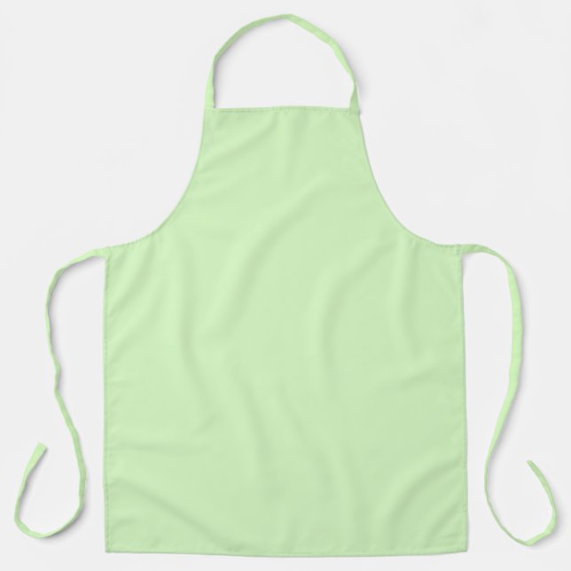 Pastel Green Tea Leaf Solid Colour Apron (Front)