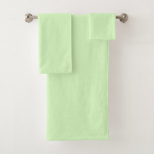 Pastel Green Tea Leaf Solid Colour Bath Towel Set