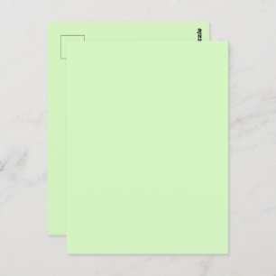 Pastel Green Tea Leaf Solid Colour Postcard