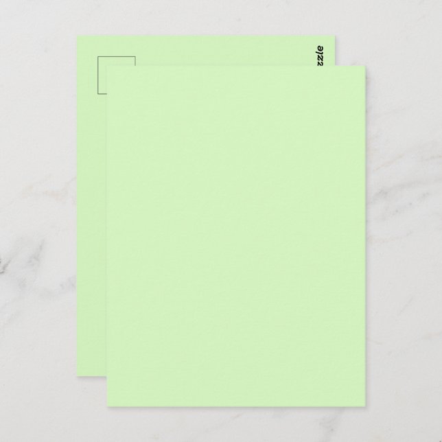 Pastel Green Tea Leaf Solid Colour Postcard (Front/Back)