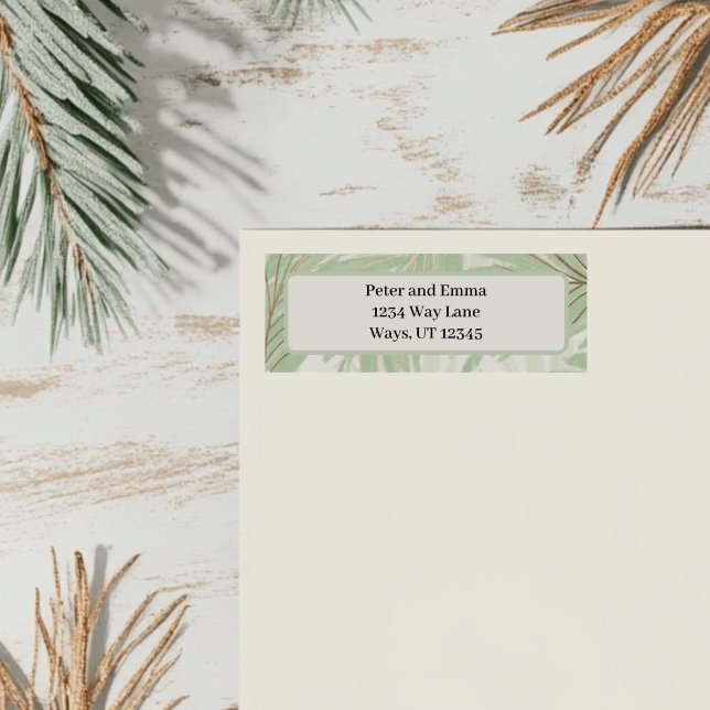 Pastel Green Tropical Palm Tree Holiday  (Green Palm Tree Return Address Label )