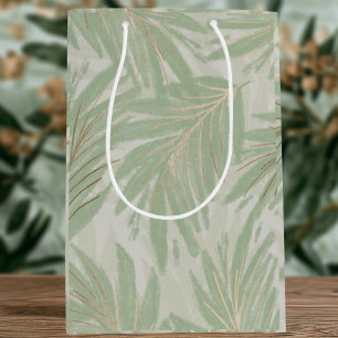 Pastel Green Tropical Palm Tree Holiday Medium Gift Bag