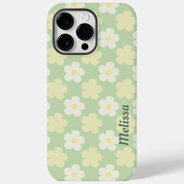 Pastel Green Vintage Floral Custom Name Cover (Back)