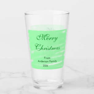 Pastel green watercolor merry christmas modern boh glass