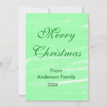 Pastel green watercolor merry christmas modern boh