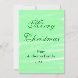 Pastel green watercolor merry christmas modern boh holiday card