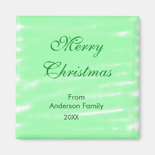 Pastel green watercolor merry christmas modern boh magnet