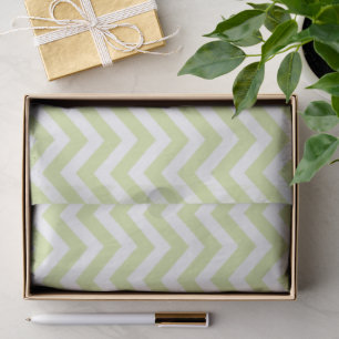 Pastel Green & White Chevron Wedding Birthday Tissue Paper