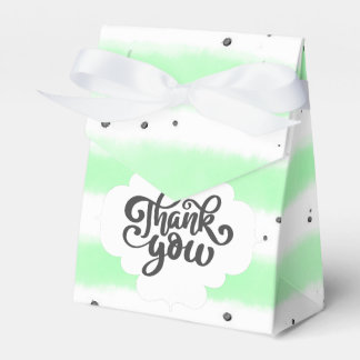 Pastel Green & White Stripes  Thank You Favour Box